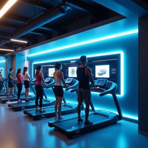 Los gimnasios inteligentes son estudios con poco o ningún personal; en algunos casos, solo hay alguien unas horas durante el horario laboral. Los clientes utilizan aplicaciones de teléfono móvil o tarjetas para entrar en los gimnasios, que están vigilados por cámaras. Tienen que orientarse por su cuenta, pero pueden reservar entrenadores personales autónomos por separado.